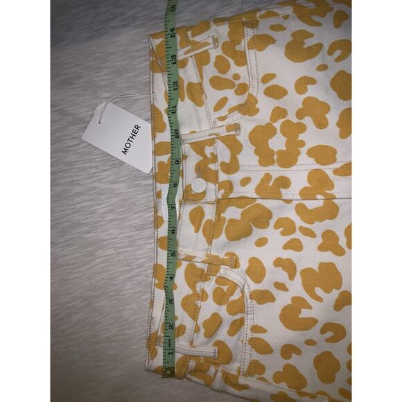 Mother Women's size 29 The Hustler Ankle Fray in Second Chance Yellow & White - Picture 10 of 11